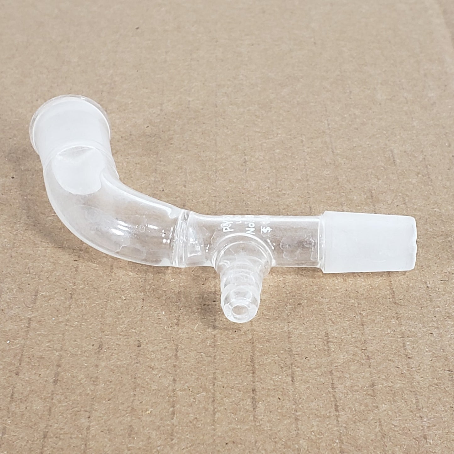 Pyrex No. 8947 105° Bent Vacuum Take Off Adapter 14/20 Inner/Outer Joints