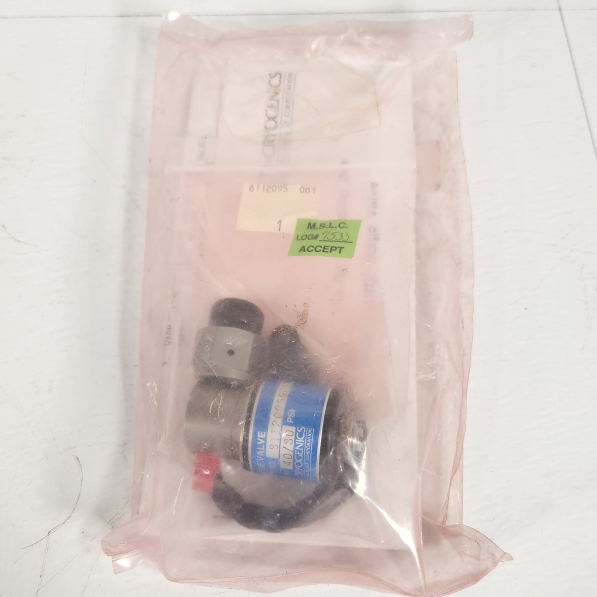 CTI Cryogenics 8112095G001 On-Board Cryopump Purge Valve Kit 40-80 PSI