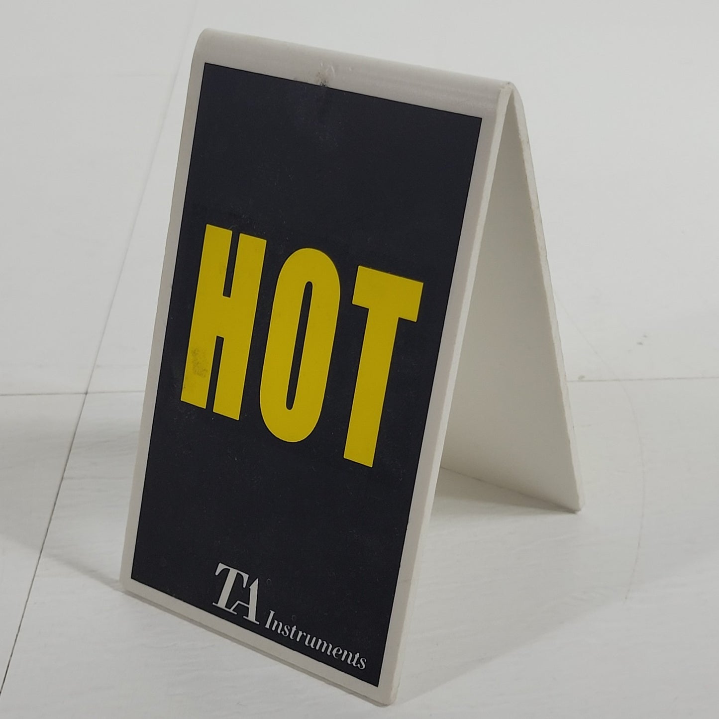 VINTAGE TA Instruments Mini Caution TEST IN PROGRESS / HOT Laboratory Sign