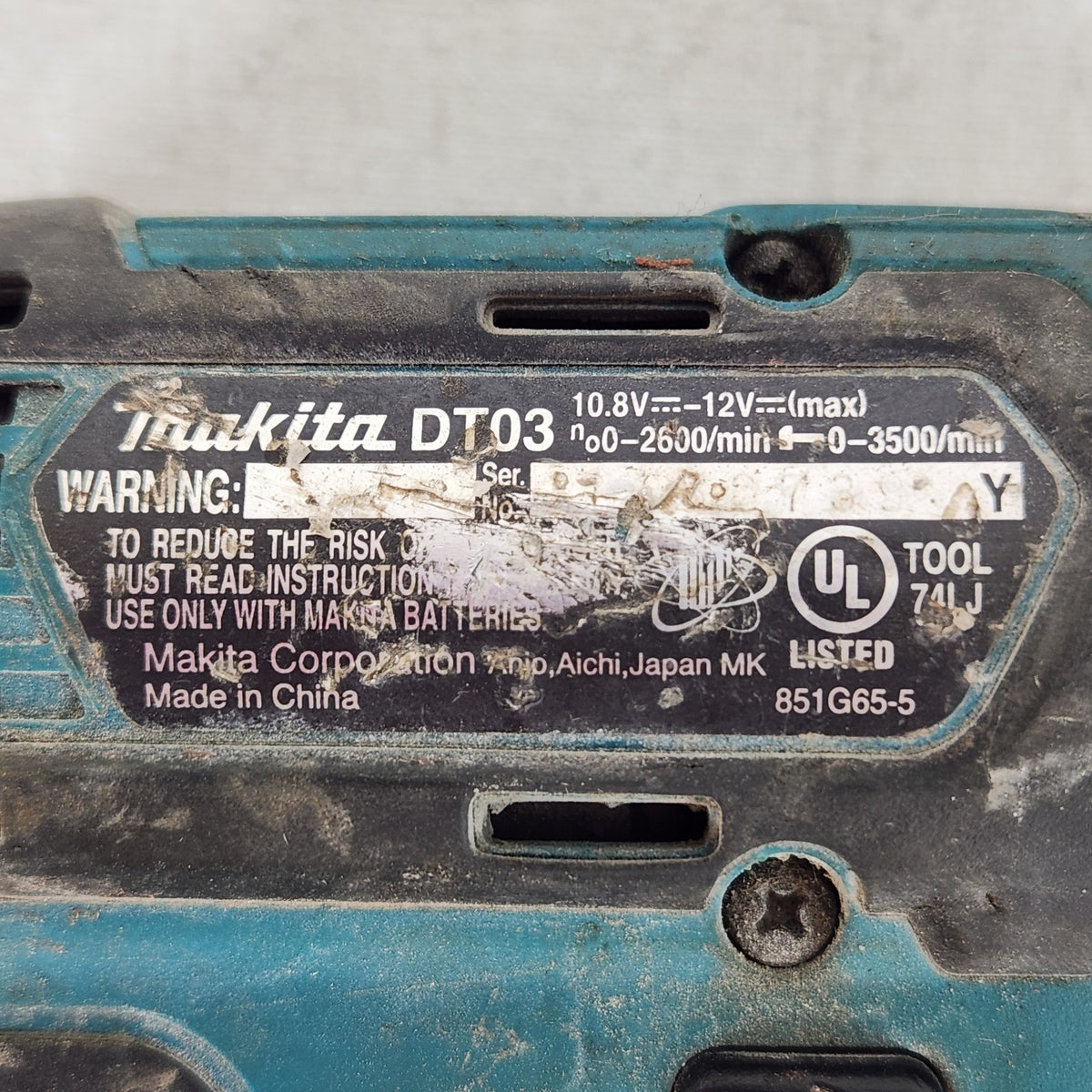 Makita DT03 12V Max CXT Cordless 1/4" Hex Impact Driver Tool Only Tested