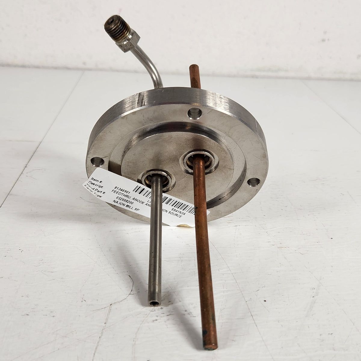 032008200 Ion Mill 4" Flange Gas & Copper Electrical Vacuum Feedthrough