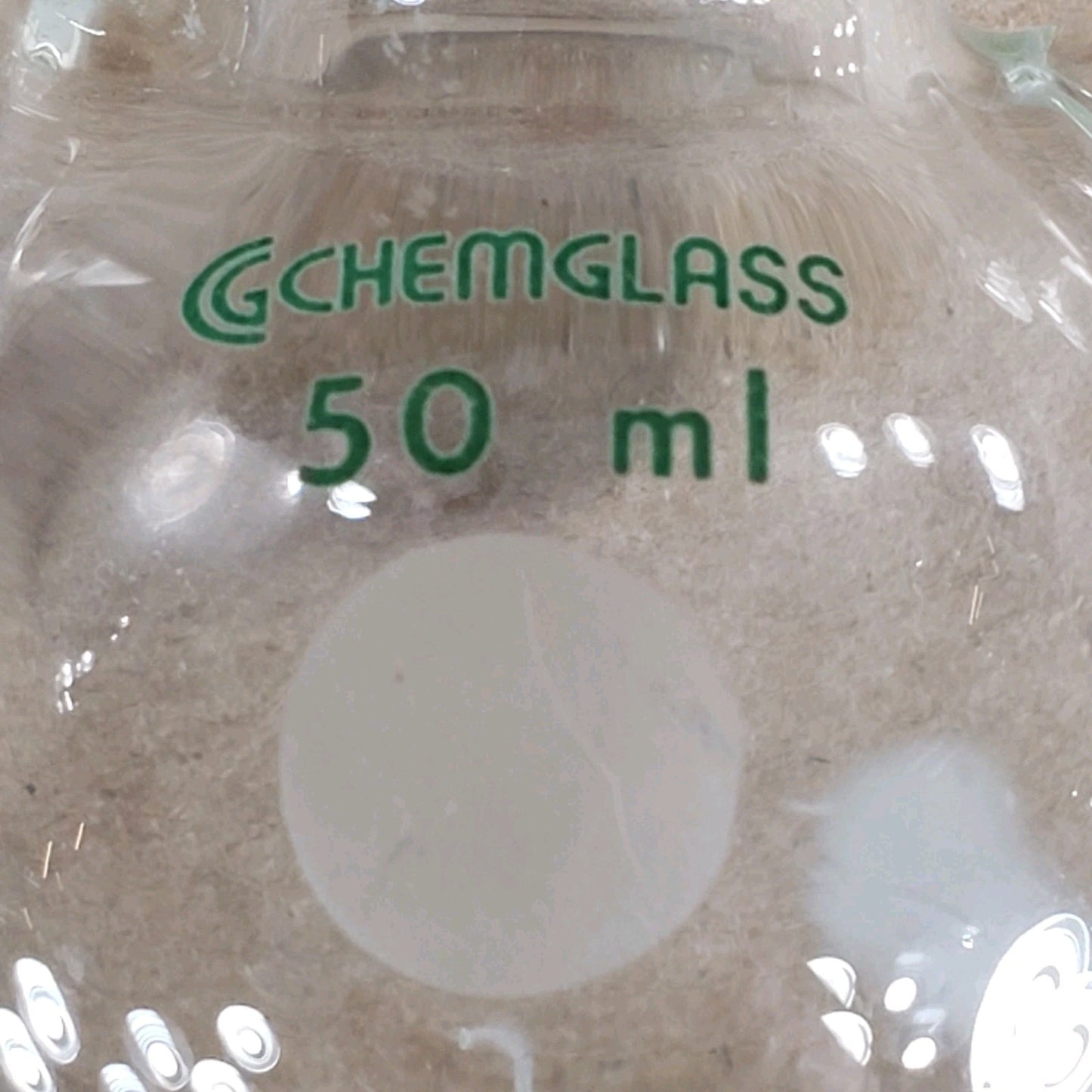 Set of 2 Chemglass AF-0530-03/01 250/50mL CN & SN 14/20 Round Bottom Flask