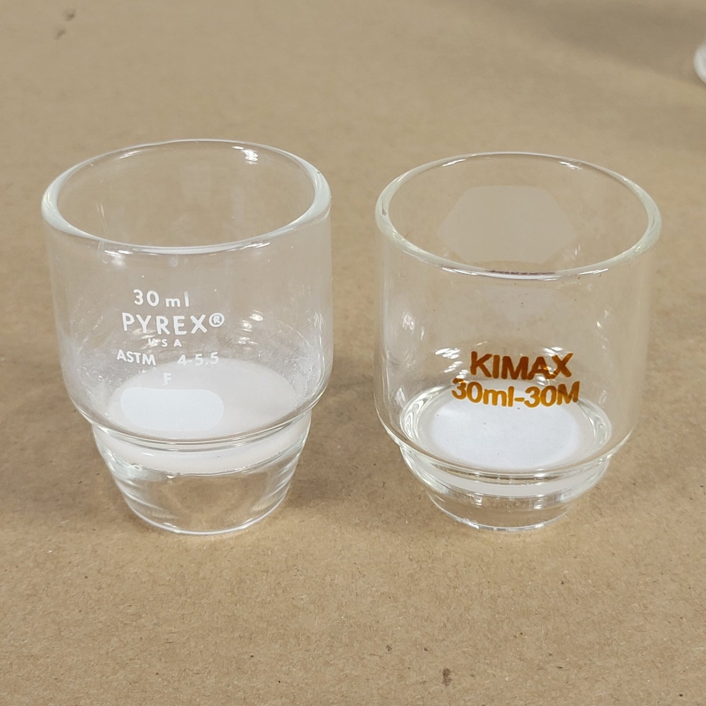 Corning Pyrex 32960 & Kimble Kimax Glass Gooch Low Form Fritted Disc Crucibles