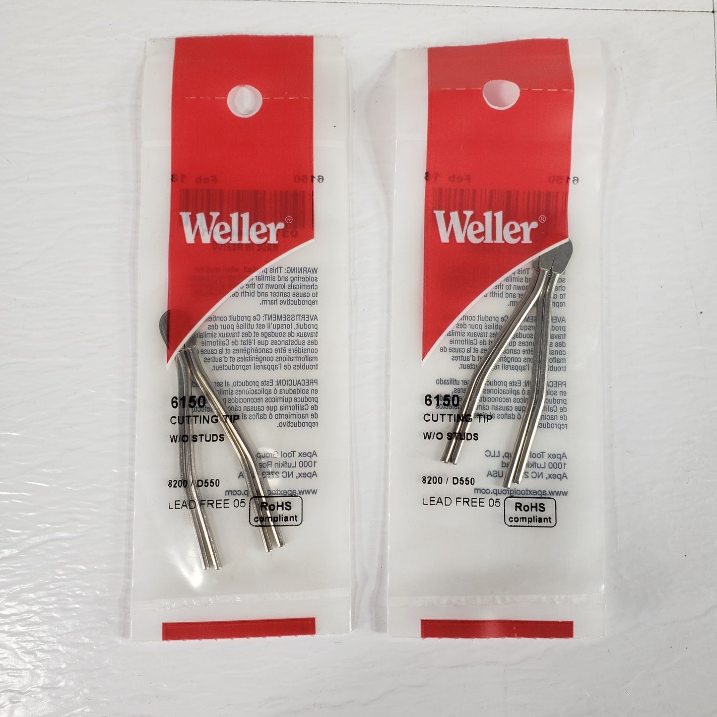 Weller 6150 Cutting Soldering Gun Tips Lot of 2 Packs 4 Tips 8200 D550 D650