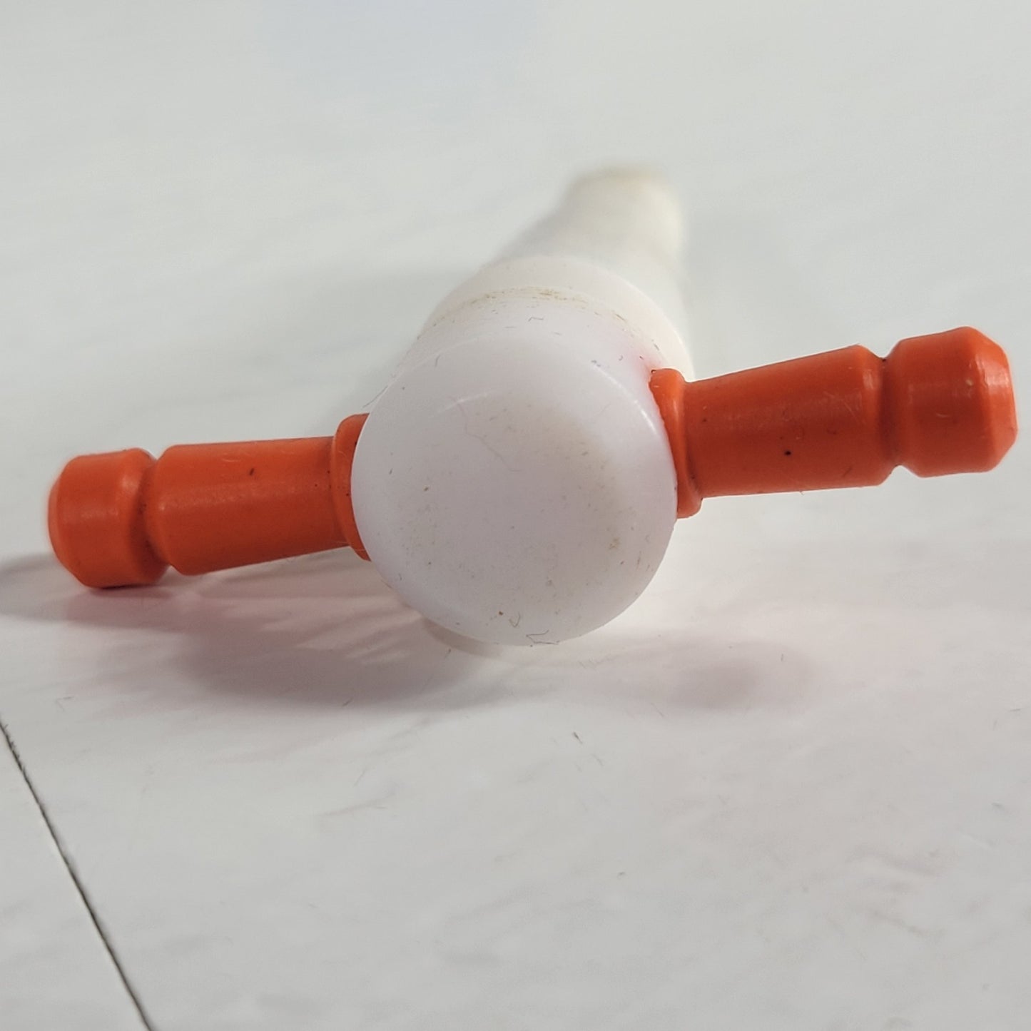 Two PTFE 12.3/24mm 2mm Bore Tapered Stopcocks for Glassware in Labs, Orange