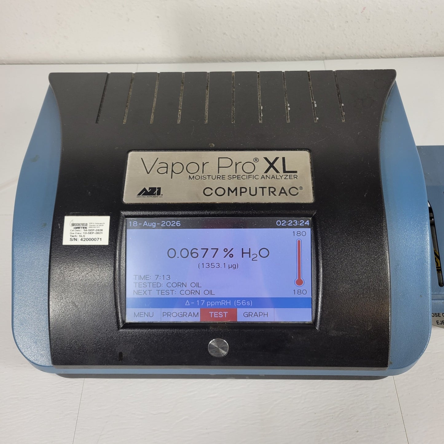 TESTED AMETEK Computrac Vapor Pro XL CT-4200XL Moisture Analyzer RH Sensor