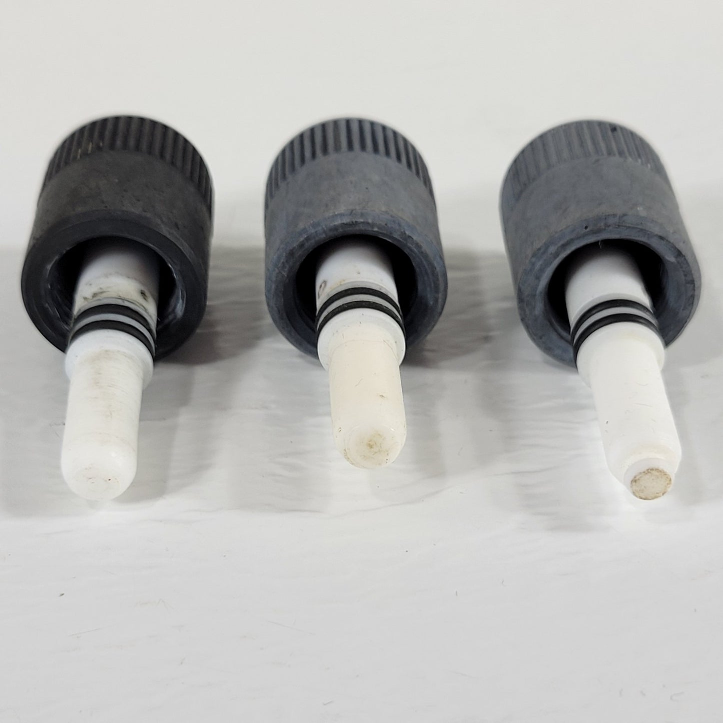 Three CHEMGLASS PTFE 0-8mm High Vacuum Valve Plug Only for Vacuum Systems, Black