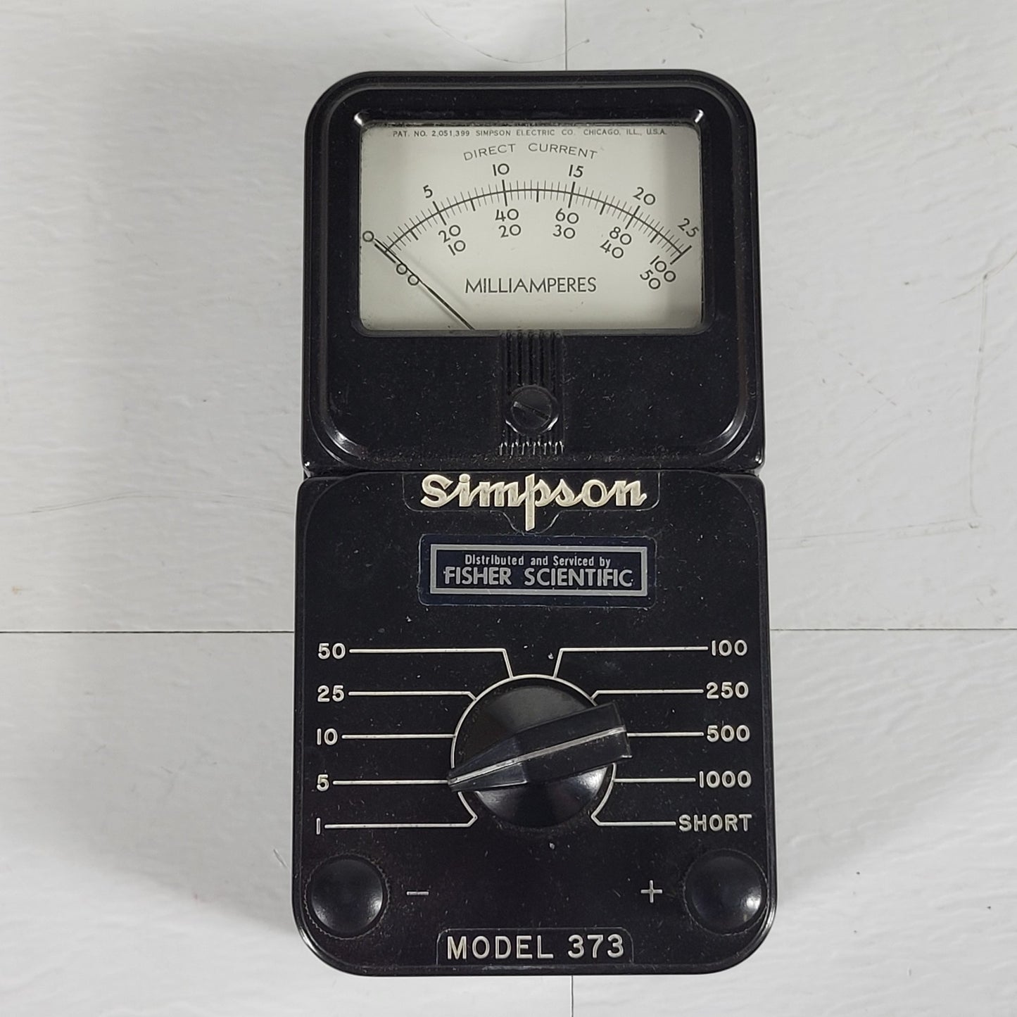 VINTAGE SIMPSON MODEL 373 DC Milliammeter, 1-1000mA, Original Instrument Case