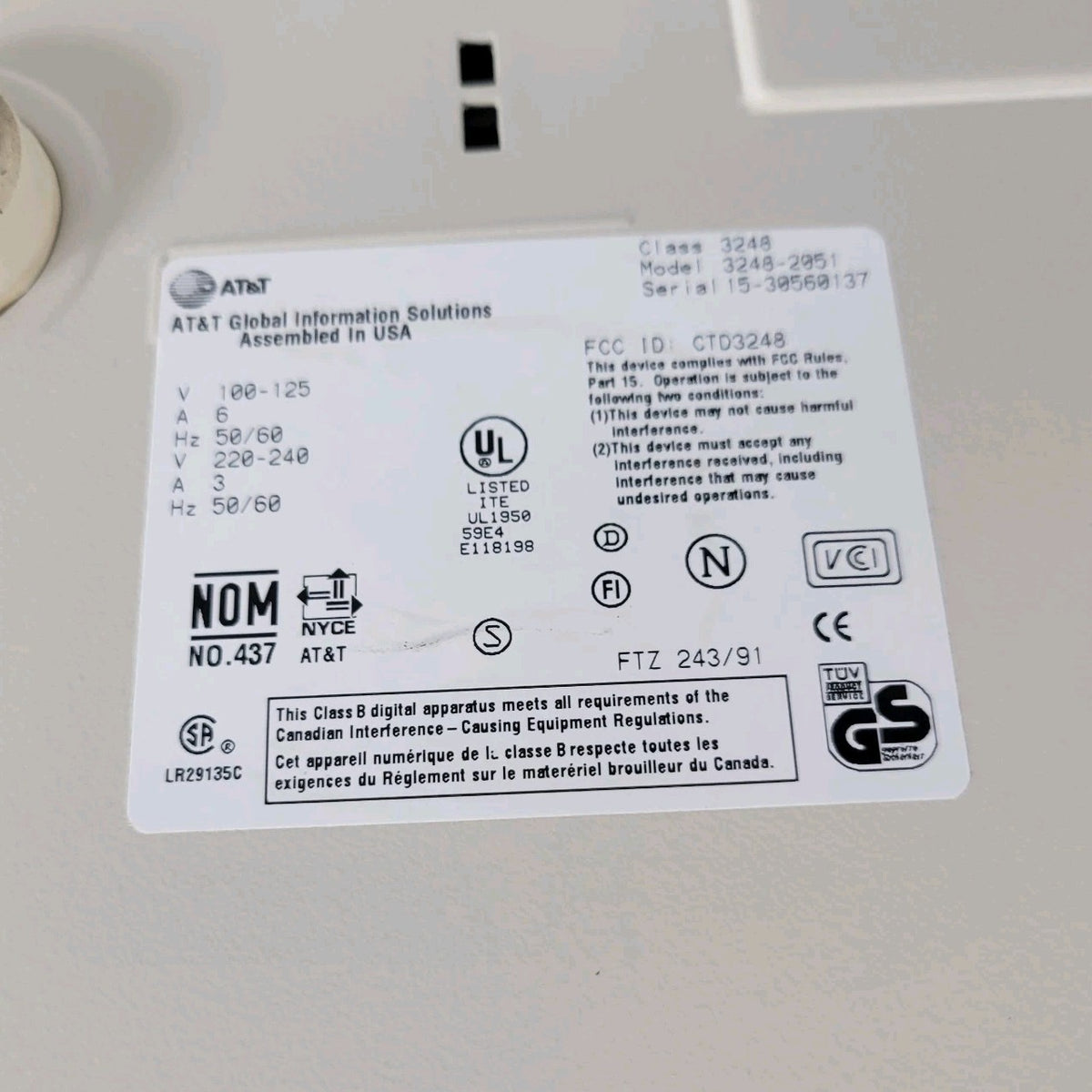 AT&T Globalyst 620 3248-2051 Pentium 75MHz Vintage Retro Desktop PC Boots