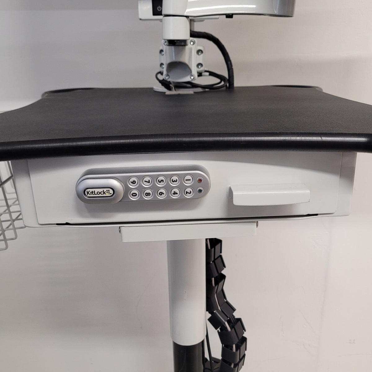 AFC Industries Medical Computer Cart Samsung DM32E 32in Monitor Tripp Lite UPS