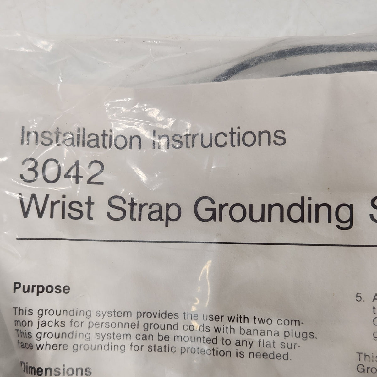 3M 3042 Wrist Strap Grounding System ESD Bench Block Dual Banana Jacks 10ft