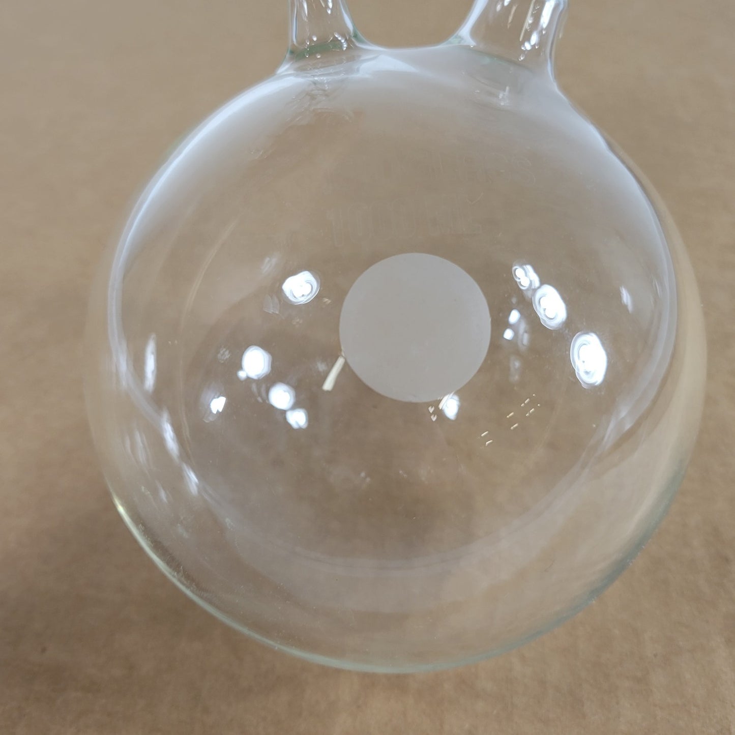 Chemglass 1000mL Airfree Schlenk Round Bottom Flask 2 Chem-Cap Valves