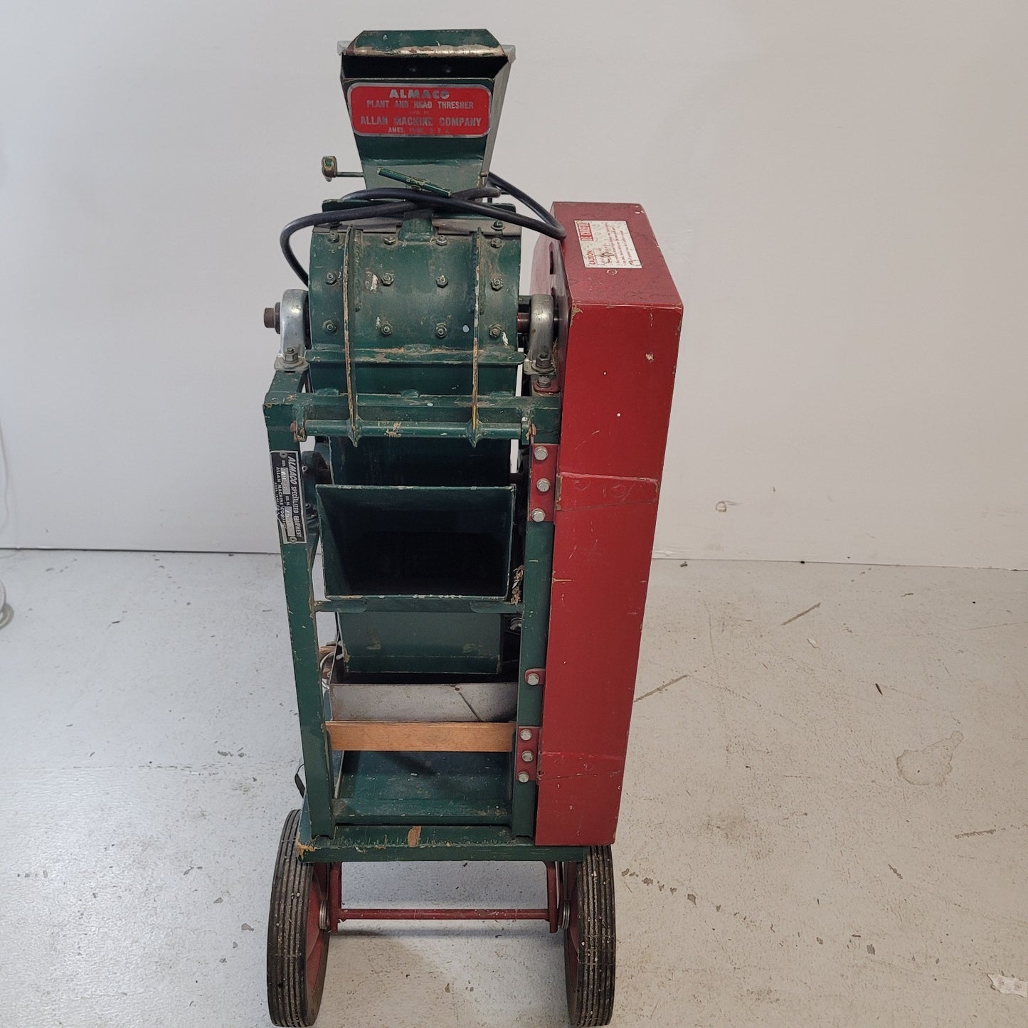 Tested ALMACO Plant & Head Thresher Vintage Seed Grain Research Thresher Cart