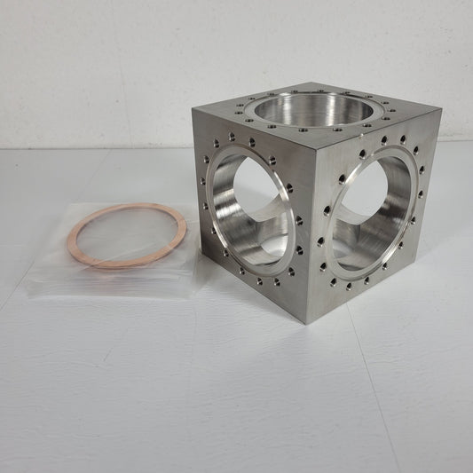 READ** Conflat UHV 6-Way Cube 6" Flange Ultra High Vacuum Chamber 304SS DN100CF
