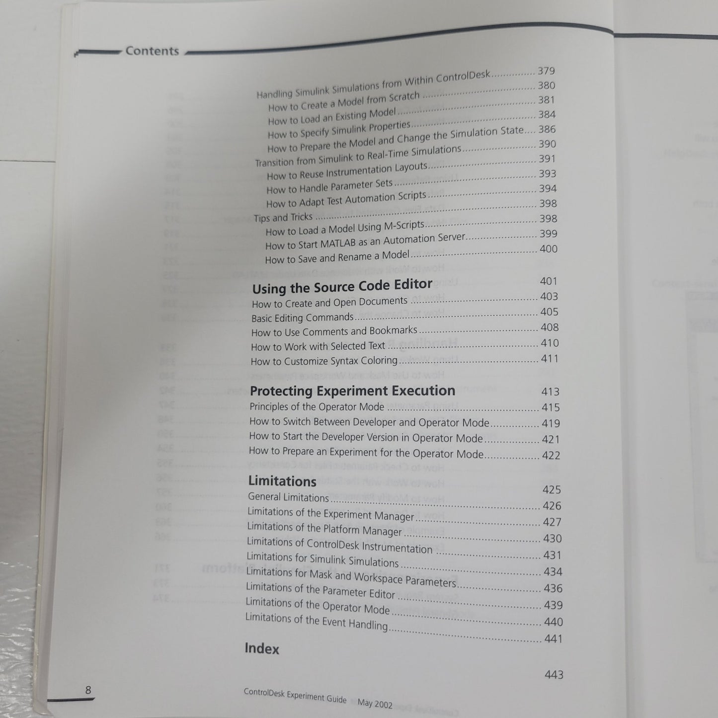 dSPACE ControlDesk Experiment Guide Release 3.4 Software User Manual May 2002