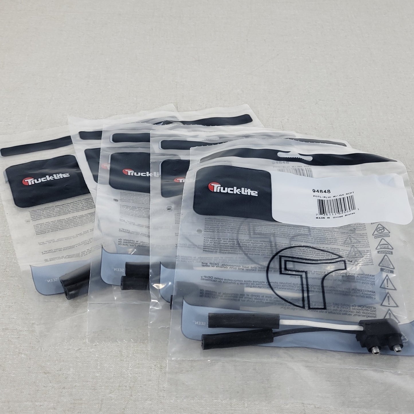Lot of 5 New Truck-Lite 94848 Marker Clearance Lamp Plug Pigtail PL10 .156 Rcpt