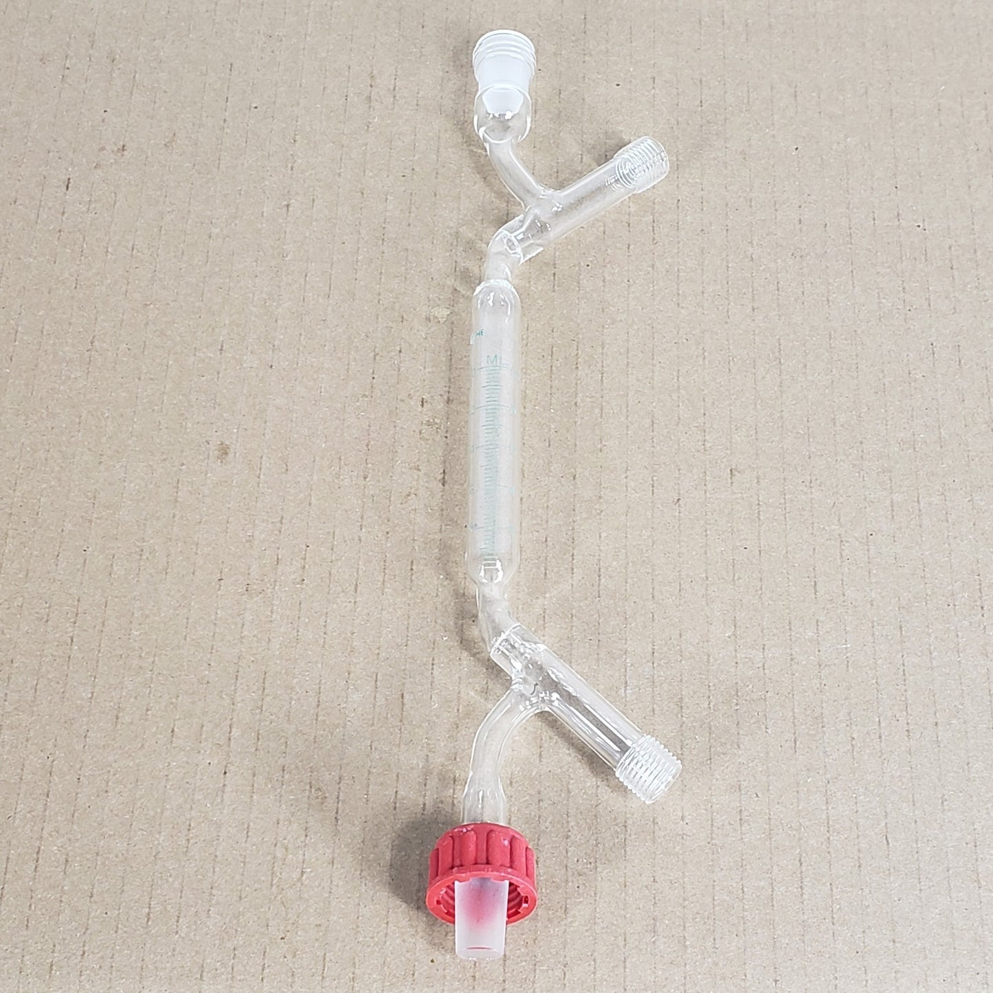 Chemglass Graduated Schlenk Buret 0-10mL 14/20 CN Joints Threaded Side Arms