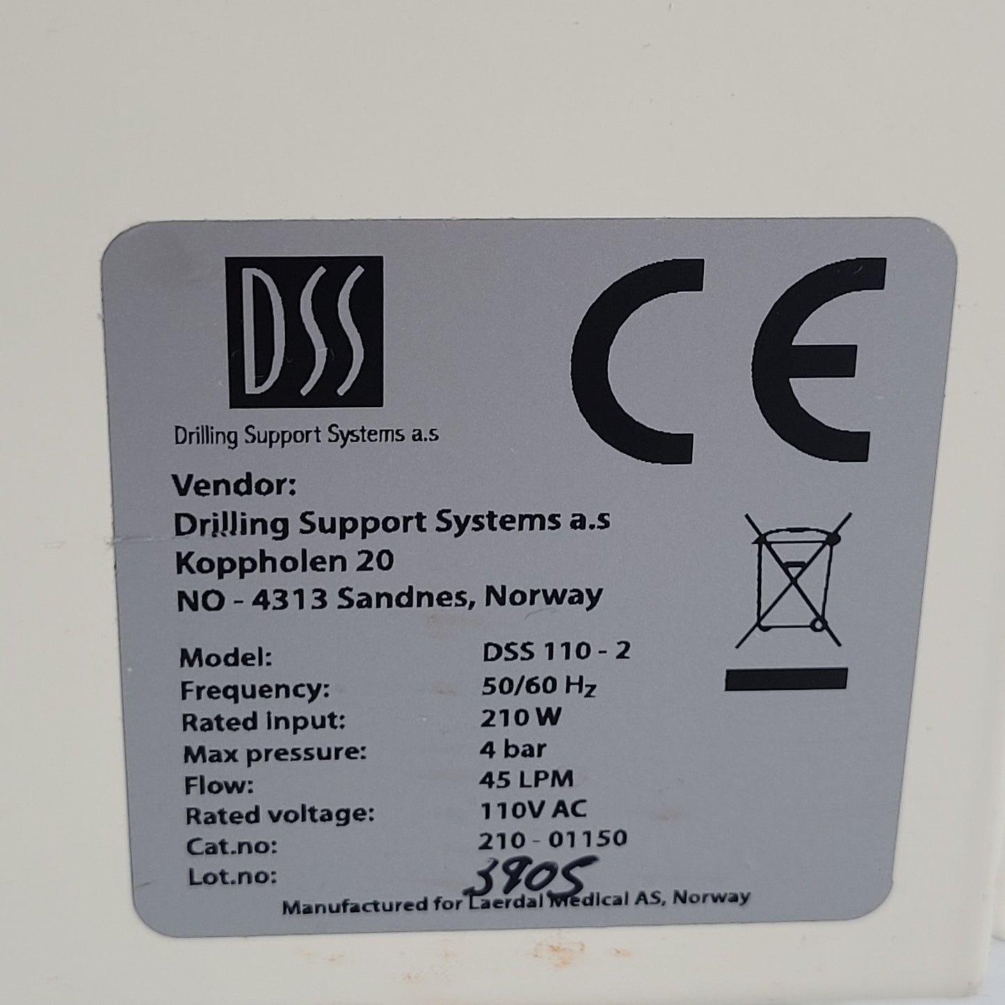 TESTED Laerdal 210-01150 DSS 110-2 SimMan Patient Simulator Compressor 45LPM