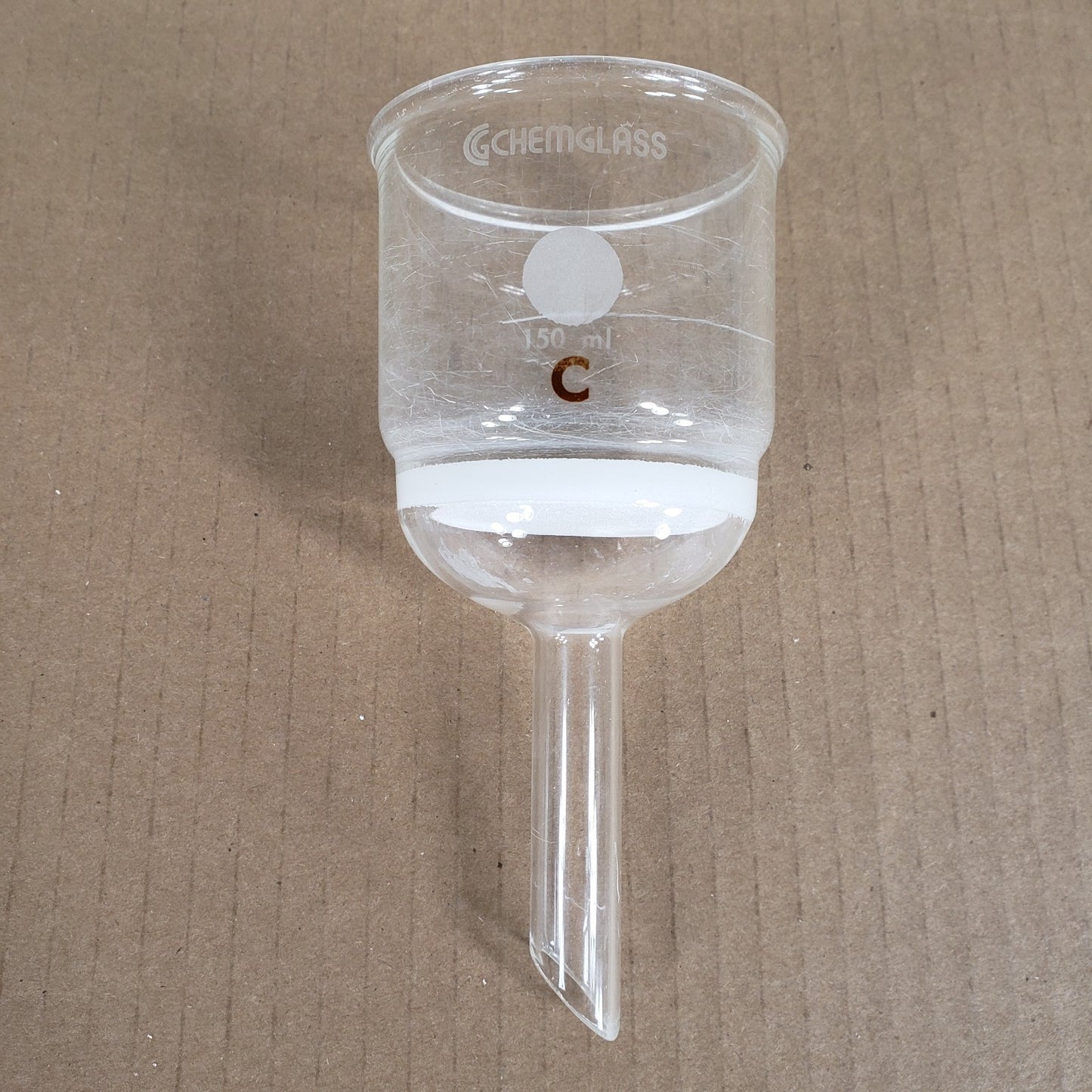 Chemglass CG-1402-18/19 150mL Buchner Filtration Funnels Coarse/Medium Frits