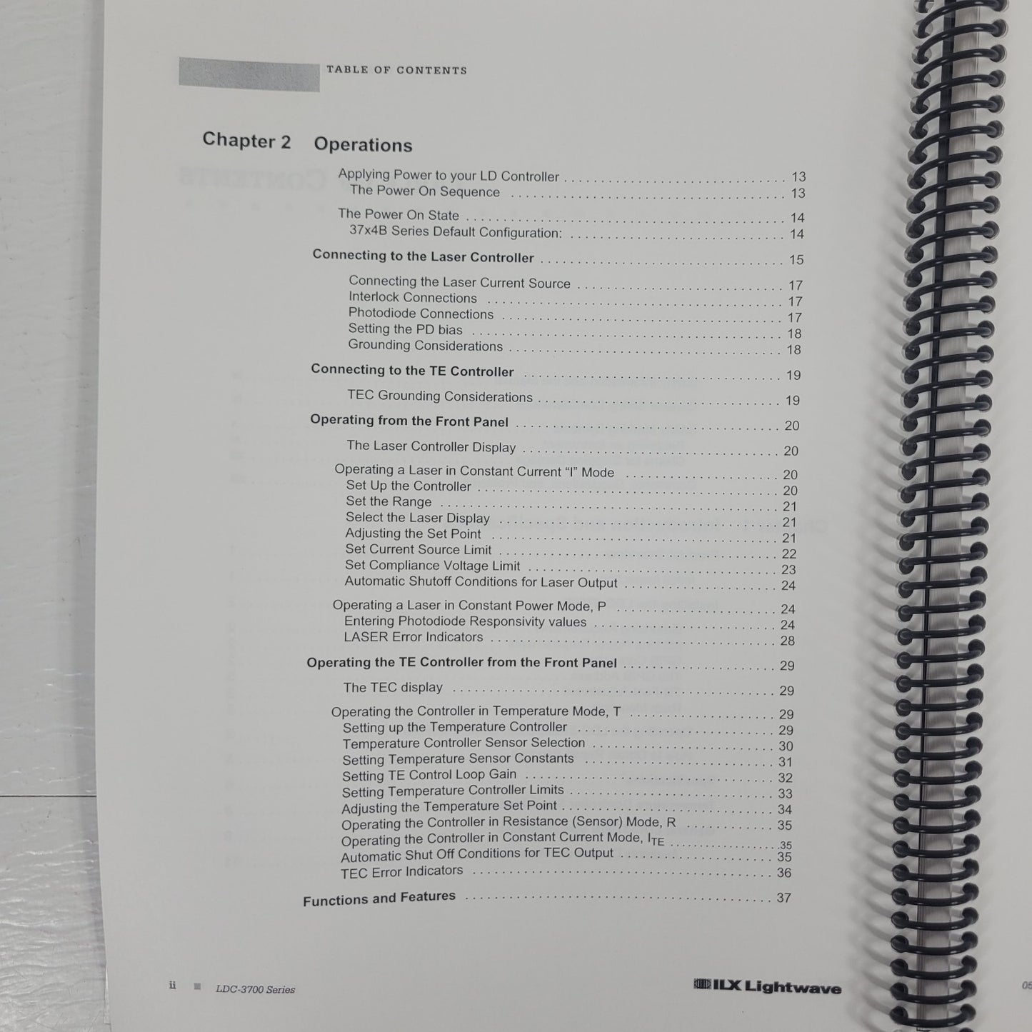 ILX Lightwave LDC-3700 Laser Diode Controllers Instruction Manual LDC-3712 3722B