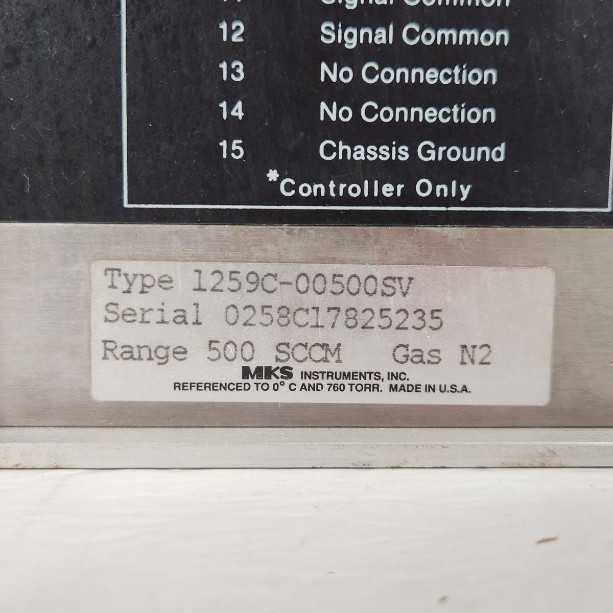 MKS 1259C-00500SV 500 SCCM N2 Nitrogen Gas Mass Flow Controller MFC