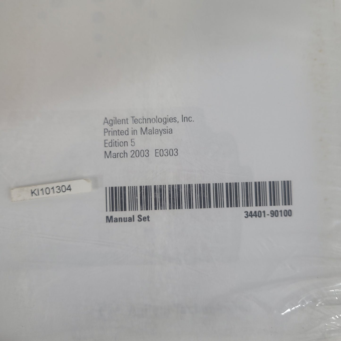 HP Agilent 34401-90100 34401A Multimeter User Service Guide Manual Set Edition 5