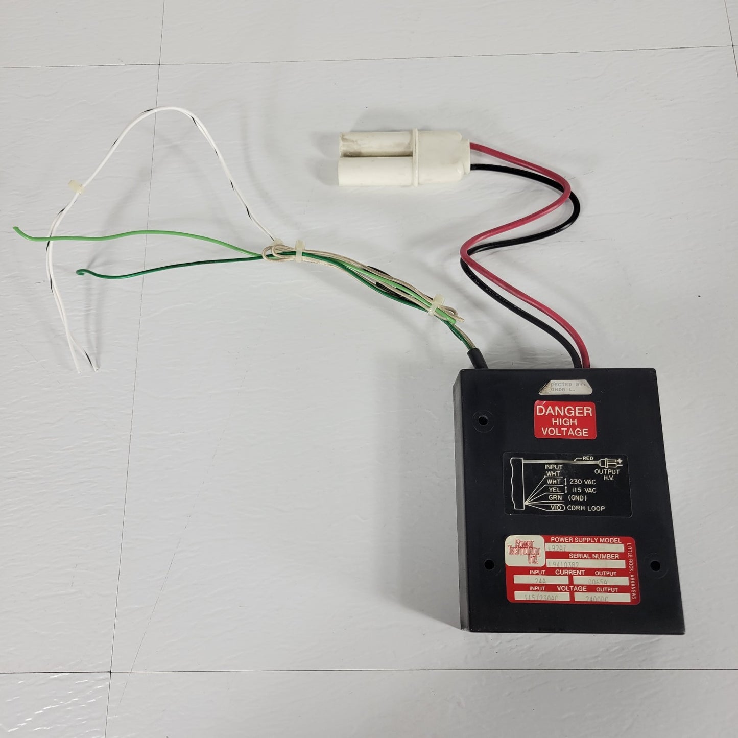 POWER TECH Power Supply L92AZ, .24A In, .0065A Out, 115/230 VAC In, 2400VDC Out