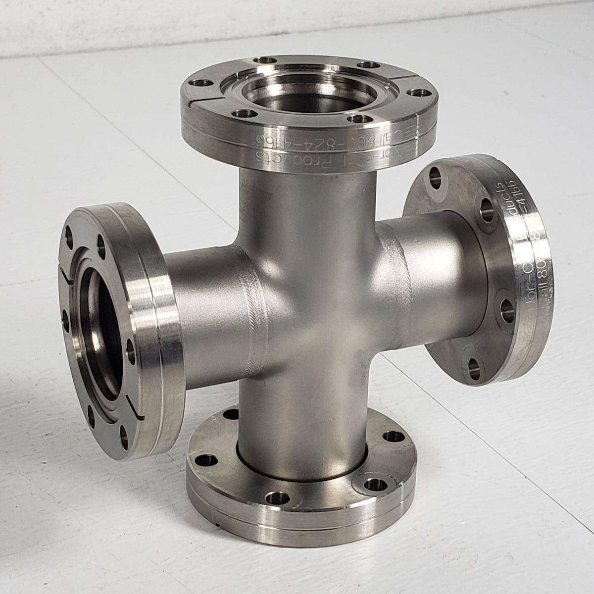 Nor-Cal CF35 2.75" 4-Way Cross Vacuum Fitting 2 Rotatable 2 Fixed UHV