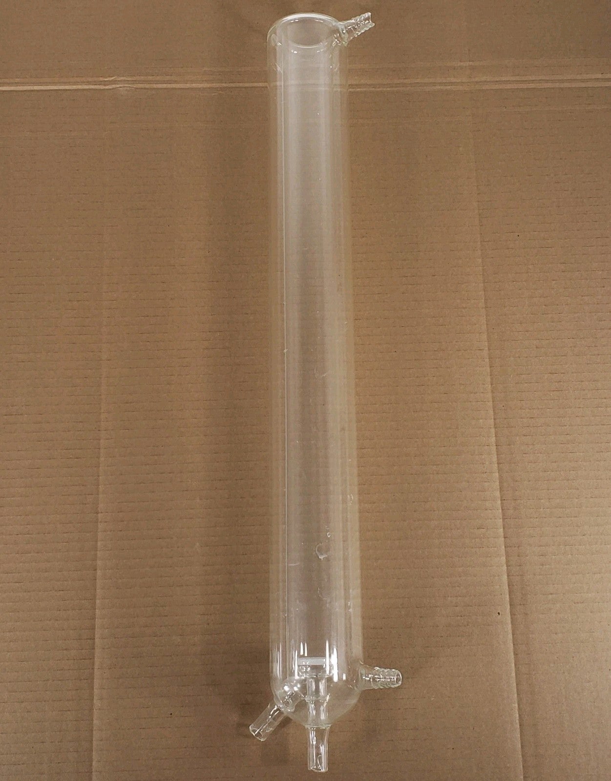 Chipped Custom Borosilicate Glass Tube Heat Exchanger Jacketed Condenser