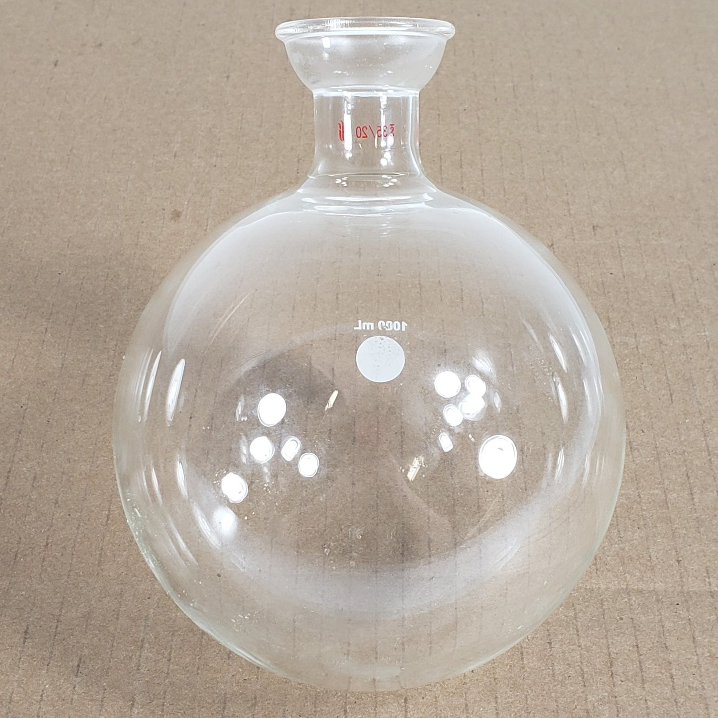 Synthware F527000 1000mL Single Neck Round Bottom Flask 35/20 Round Joint