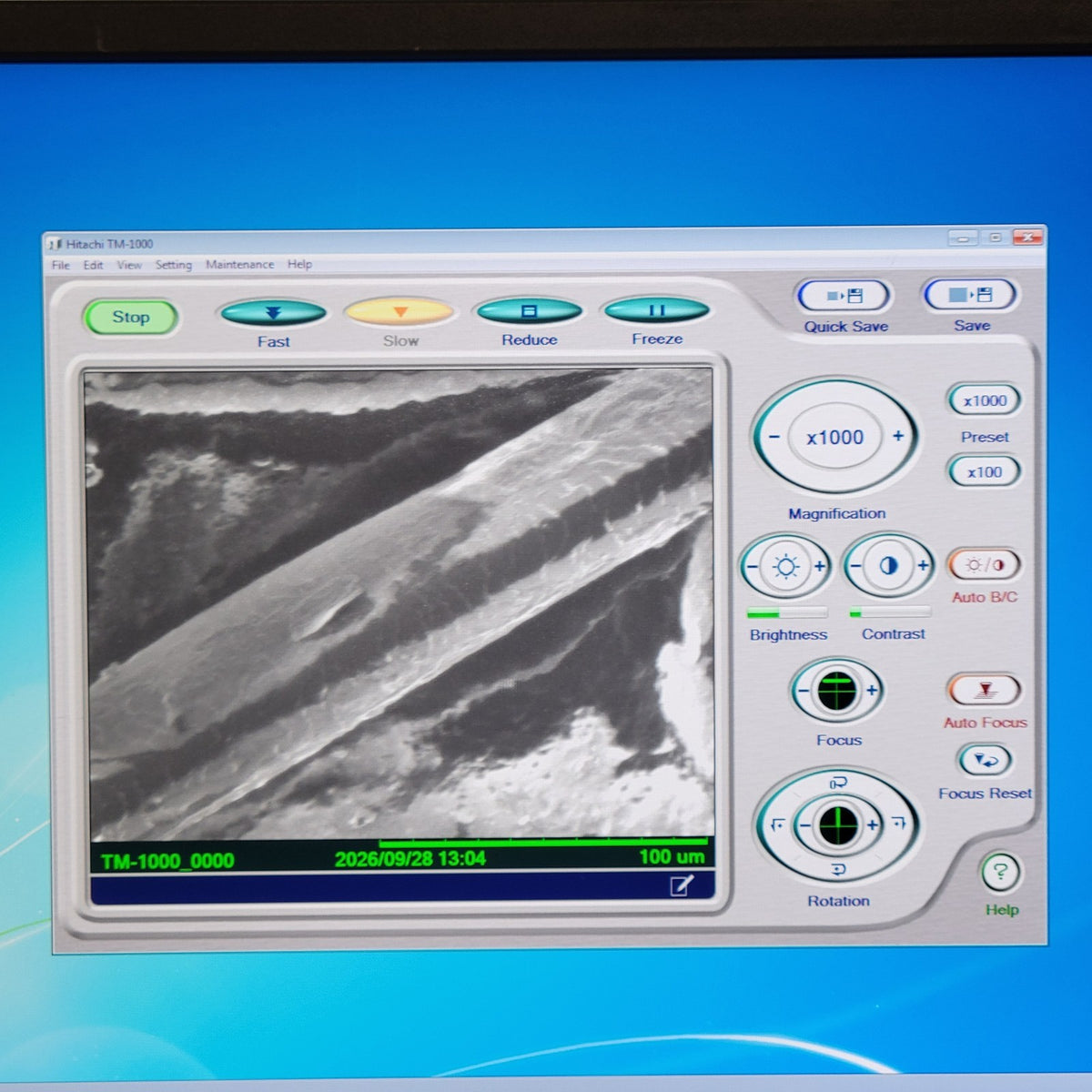 TESTED Hitachi TM-1000 Tabletop Scanning Electron Microscope SEM w/ PC Software