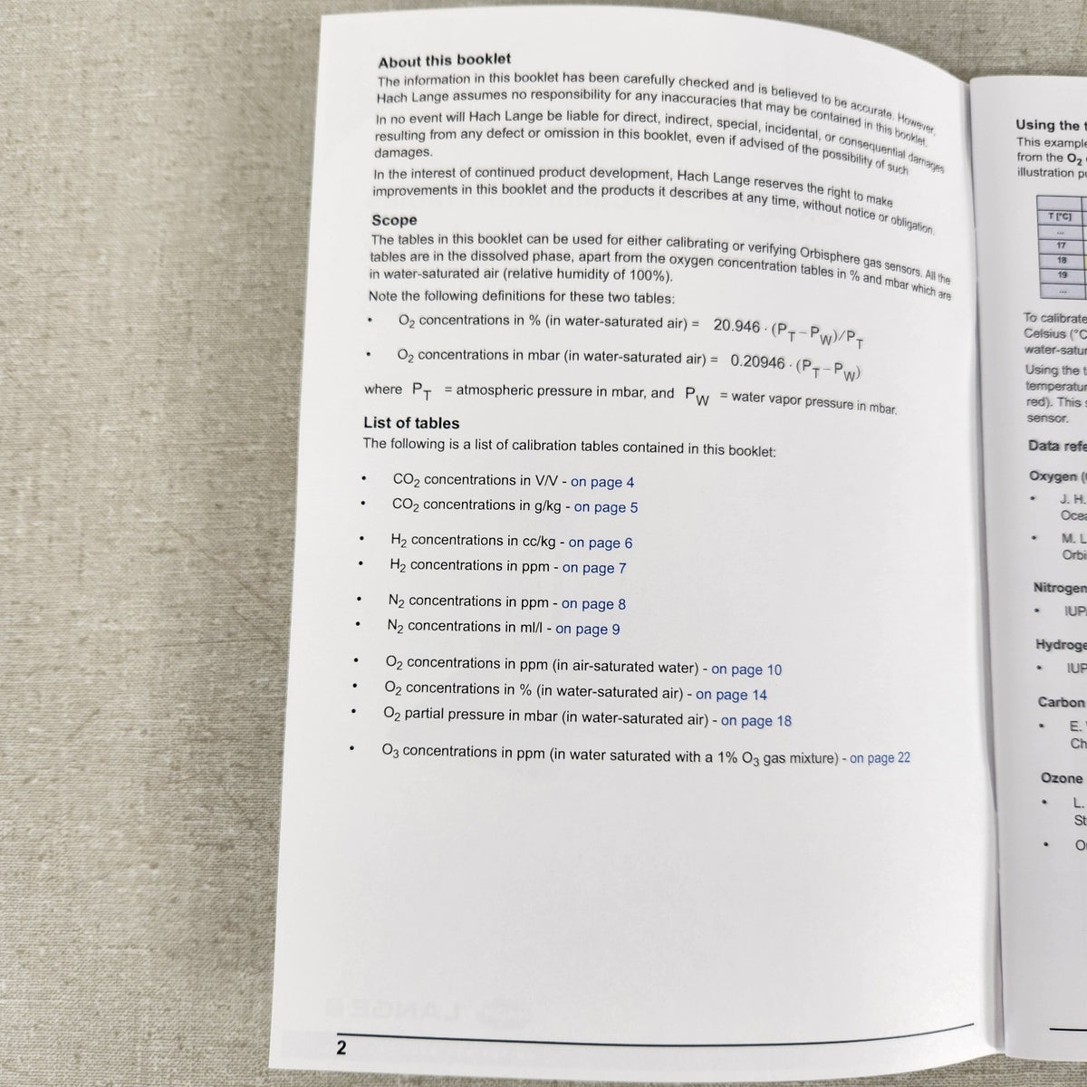 4x Hach Lange ORBISPHERE 3650 A1100 Manuals Calibration Tables Guides