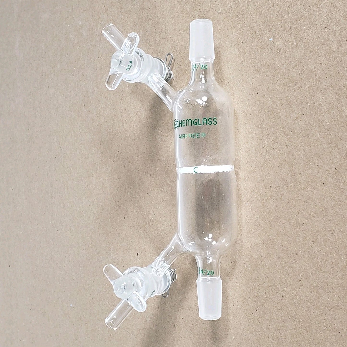 Chemglass AF-0546-04 Double Sided Airfree Schlenk Filter Tube 14/20 Course Frit