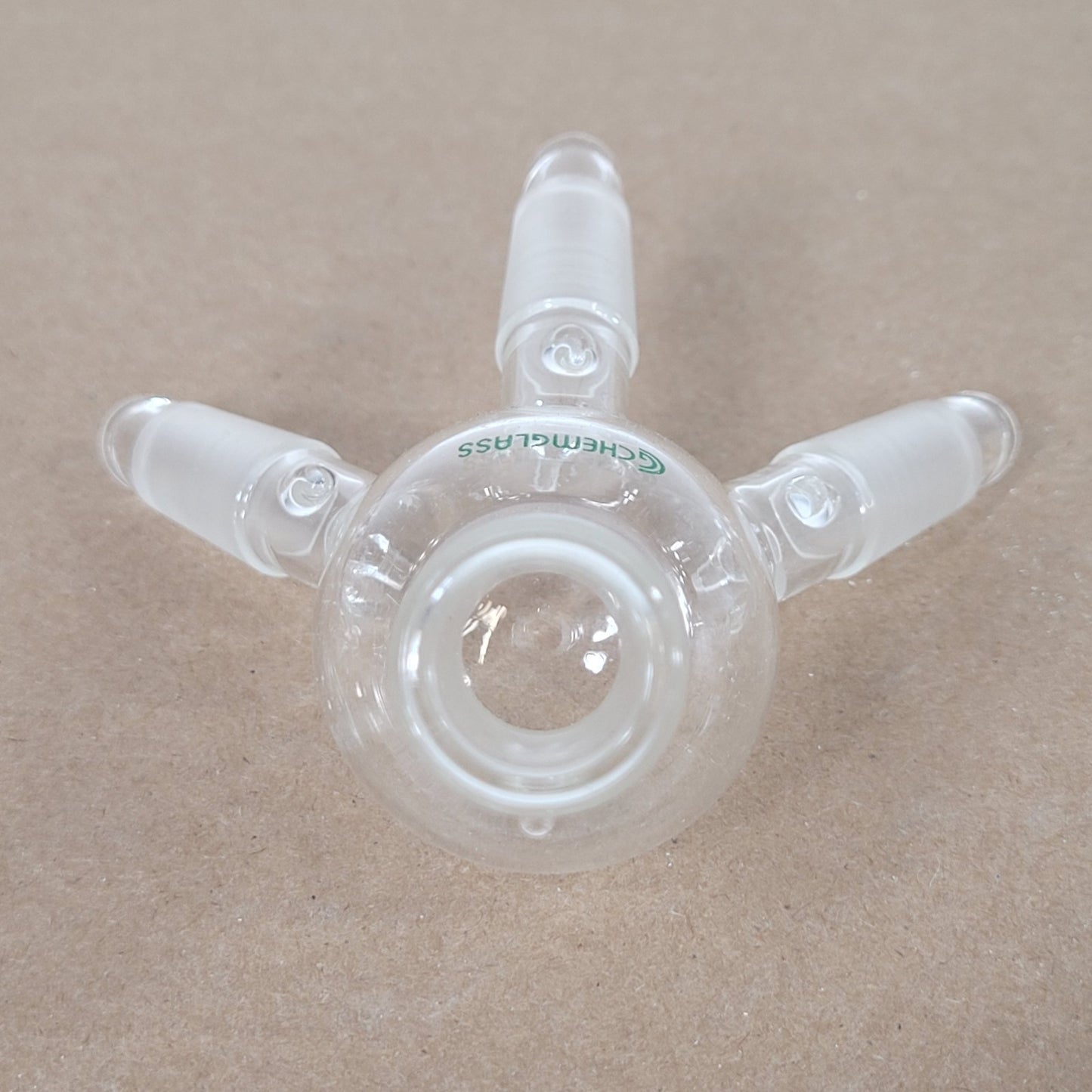 Chemglass CG-1276-10 3-Way Distilling Receiver Adapter 14/20 CN/SN Joints 15mL