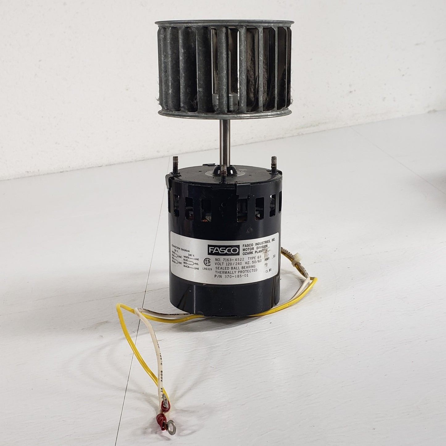 Fasco Inc 7163-4522 Type 63 Blower Motor 120/240 V 0.5 A w/ Blower Wheel