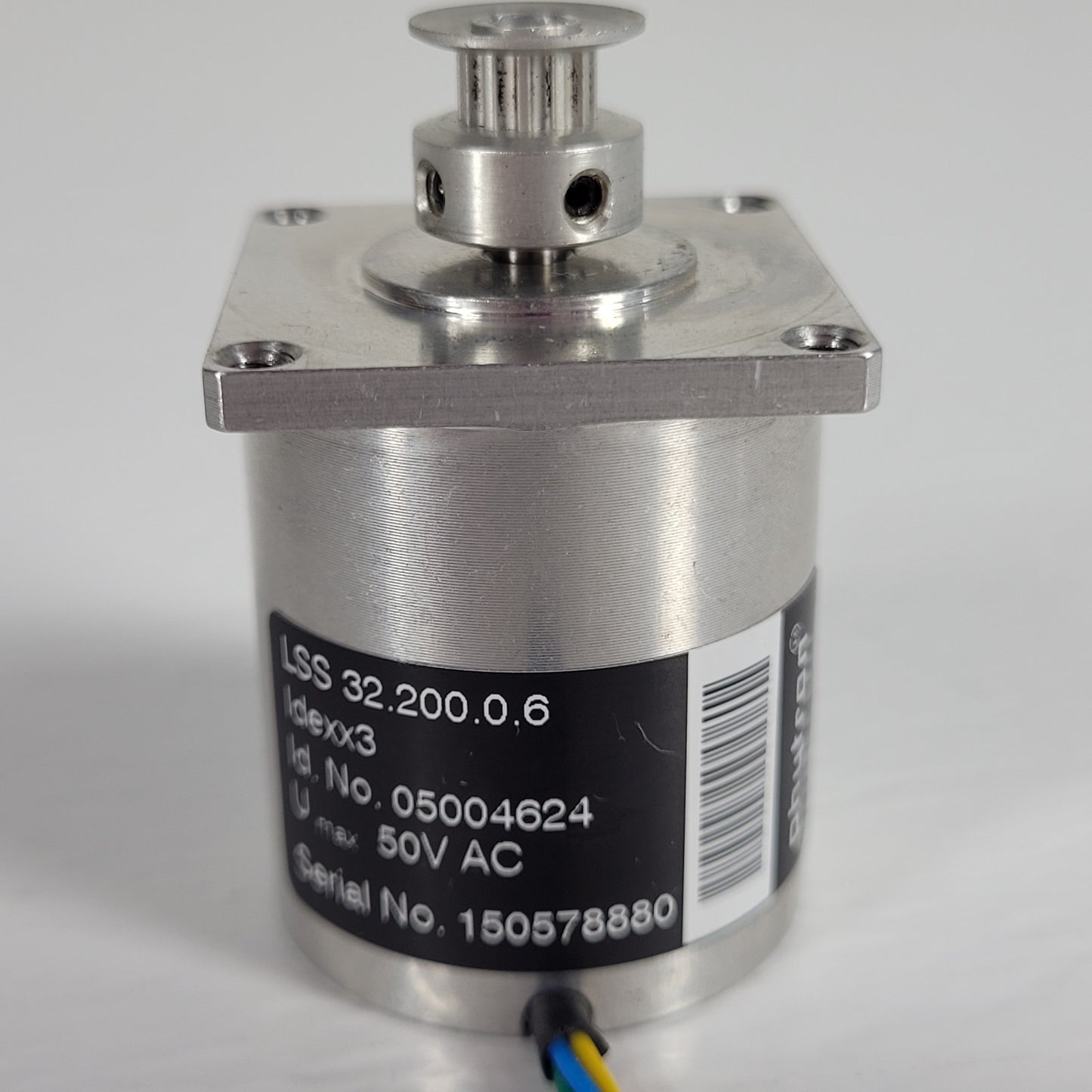 Phytron LSS 32.200.0.6 Stepper Motor 50V AC Timing Pulley 4-Wire Connector