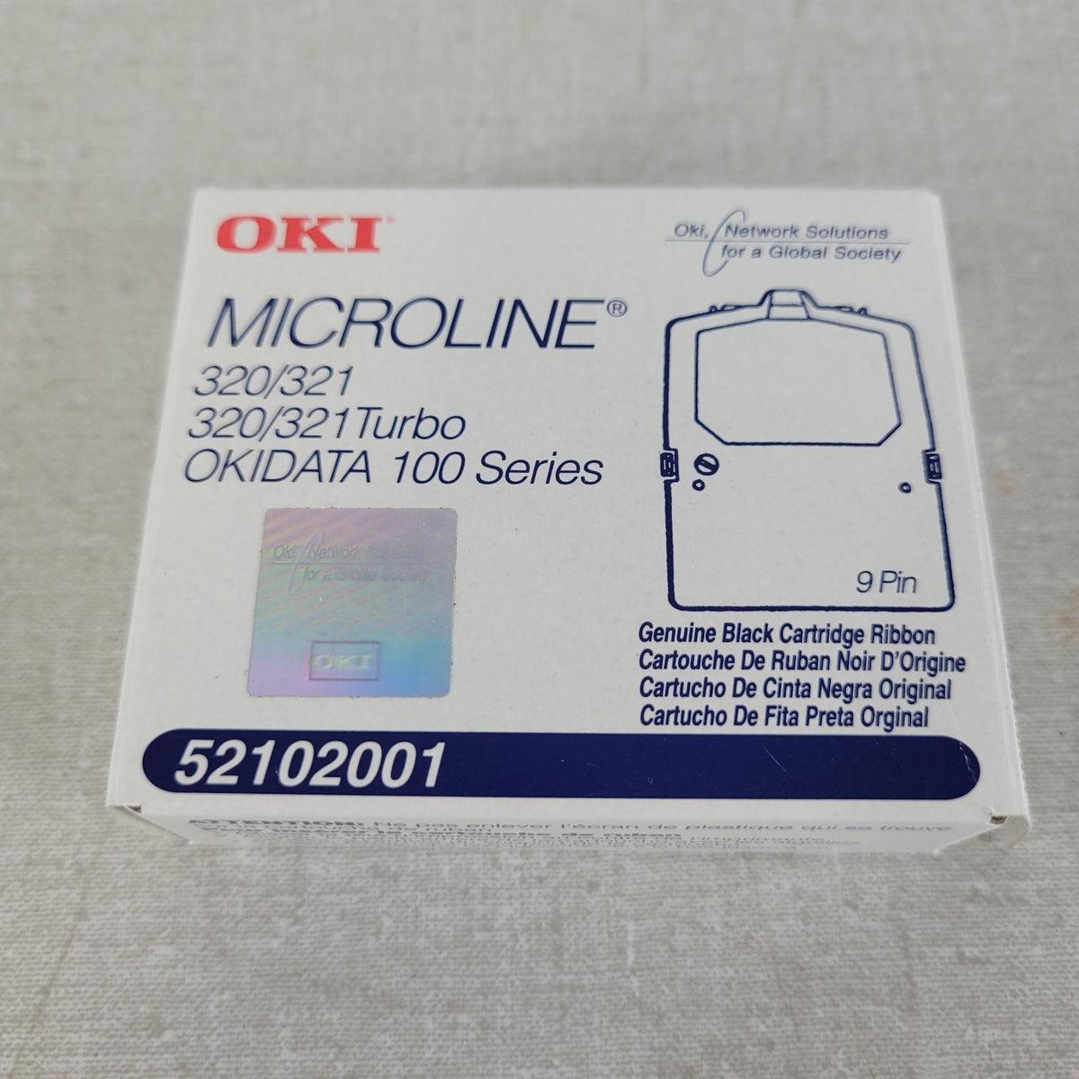 Genuine OKI 52102001 Black Ribbon Cartridge Microline 320 321 Turbo 100 Series