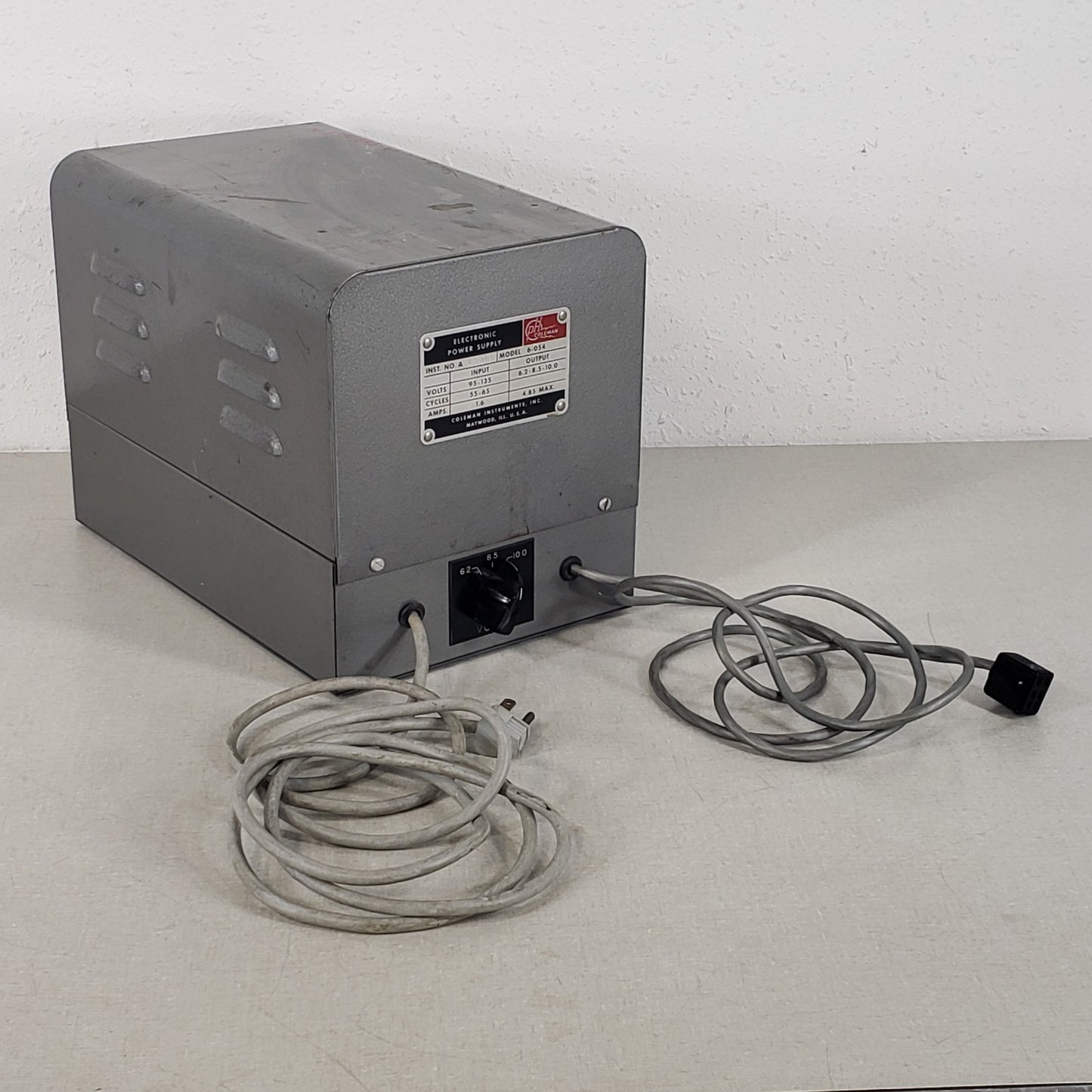 P.H. Coleman 6-054 Electronic Power Supply 6.2V 8.5V 10V Vintage Lab