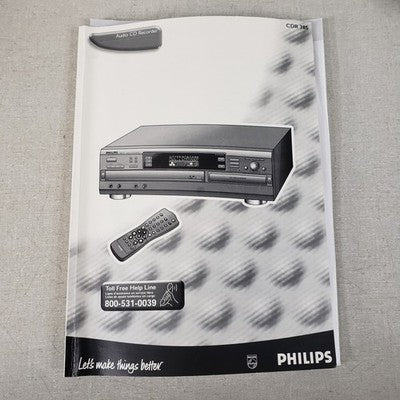 PHILLIPS CDR785/17 Multi Disc Changer and CD Recorder, Remote and Instructions