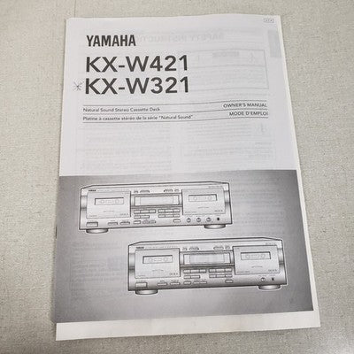 YAMAHA KXW321 Dual Cassette Deck Player Stereo with Owner's Manual 120V, 11W