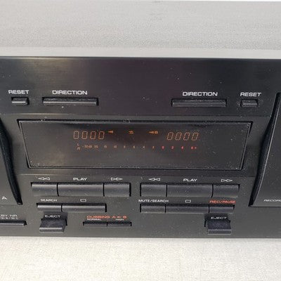 YAMAHA KXW321 Dual Cassette Deck Player Stereo with Owner's Manual 120V, 11W