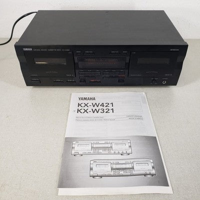 YAMAHA KXW321 Dual Cassette Deck Player Stereo with Owner's Manual 120V, 11W