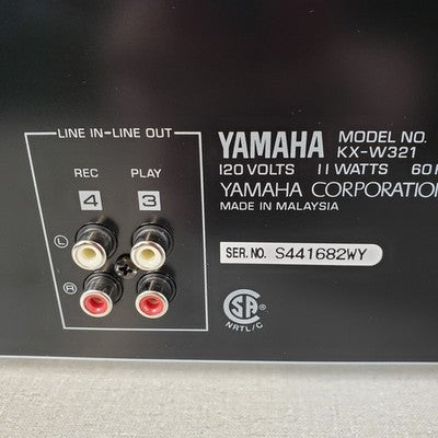 YAMAHA KXW321 Dual Cassette Deck Player Stereo with Owner's Manual 120V, 11W