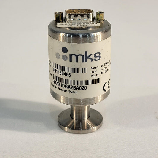 TESTED- MKS 41A31DGA2BA020 Baratron Pressure Switch Range Atmosphere 20 Torr - G