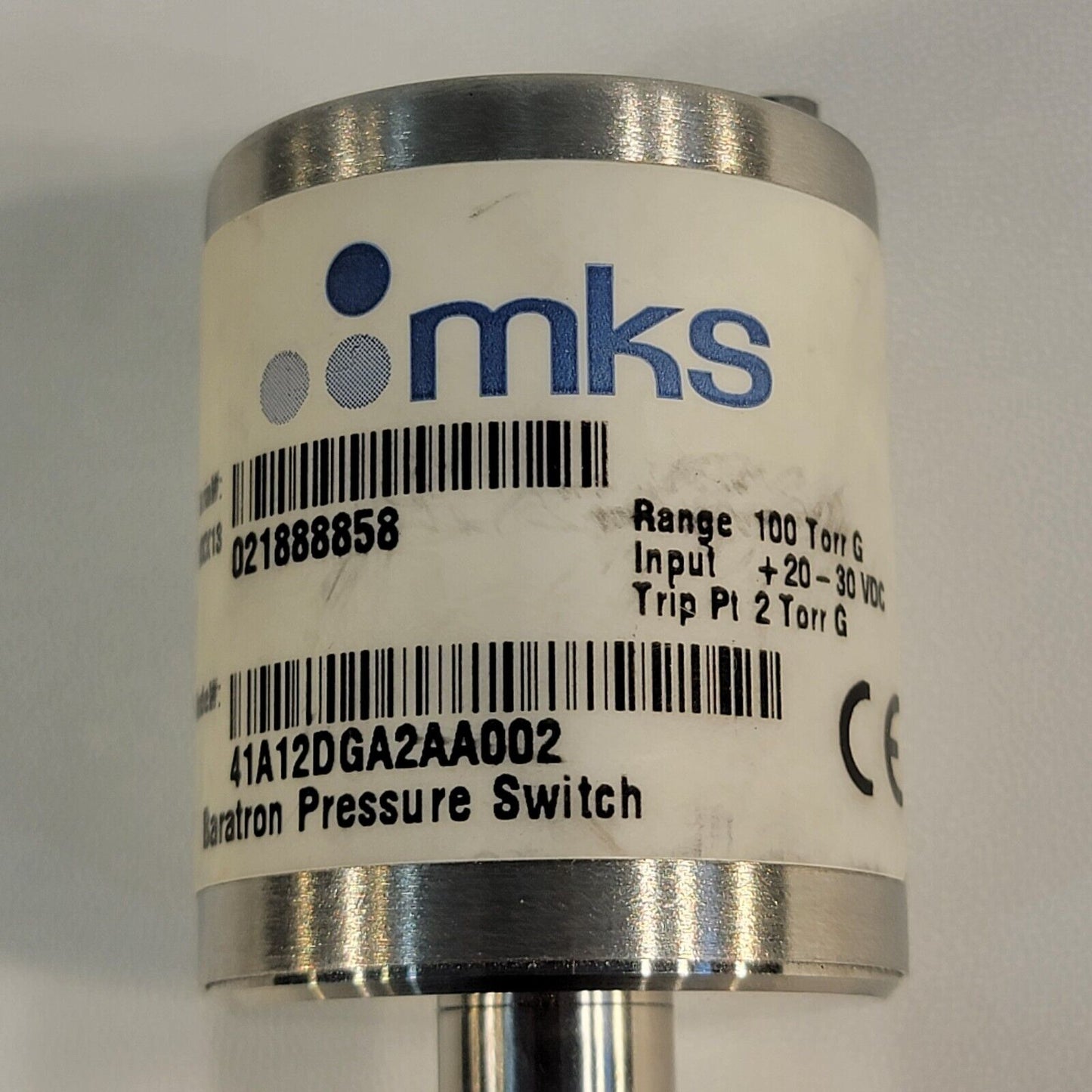 TESTED- MKS 41A12DGA2AA002 Baratron Pressure Switch Range Atmosphere 2 Torr G