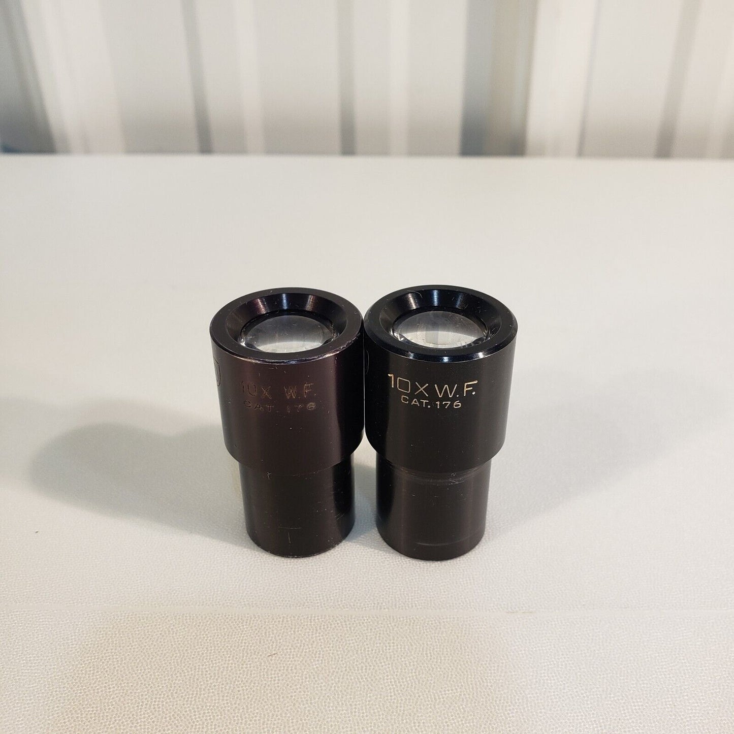 2x American Optical One-Ten Microscope 10x W.F. Eyepiece Lenses