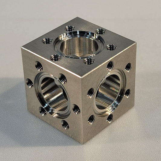 Conflat UHV 6-Way Cube 1.33" Flange Ultra High Vacuum Chamber 304SS DN16CF CF16