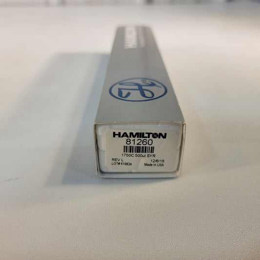 New in Box Hamilton Gas Tight Syringe 81260 500uL 1750C