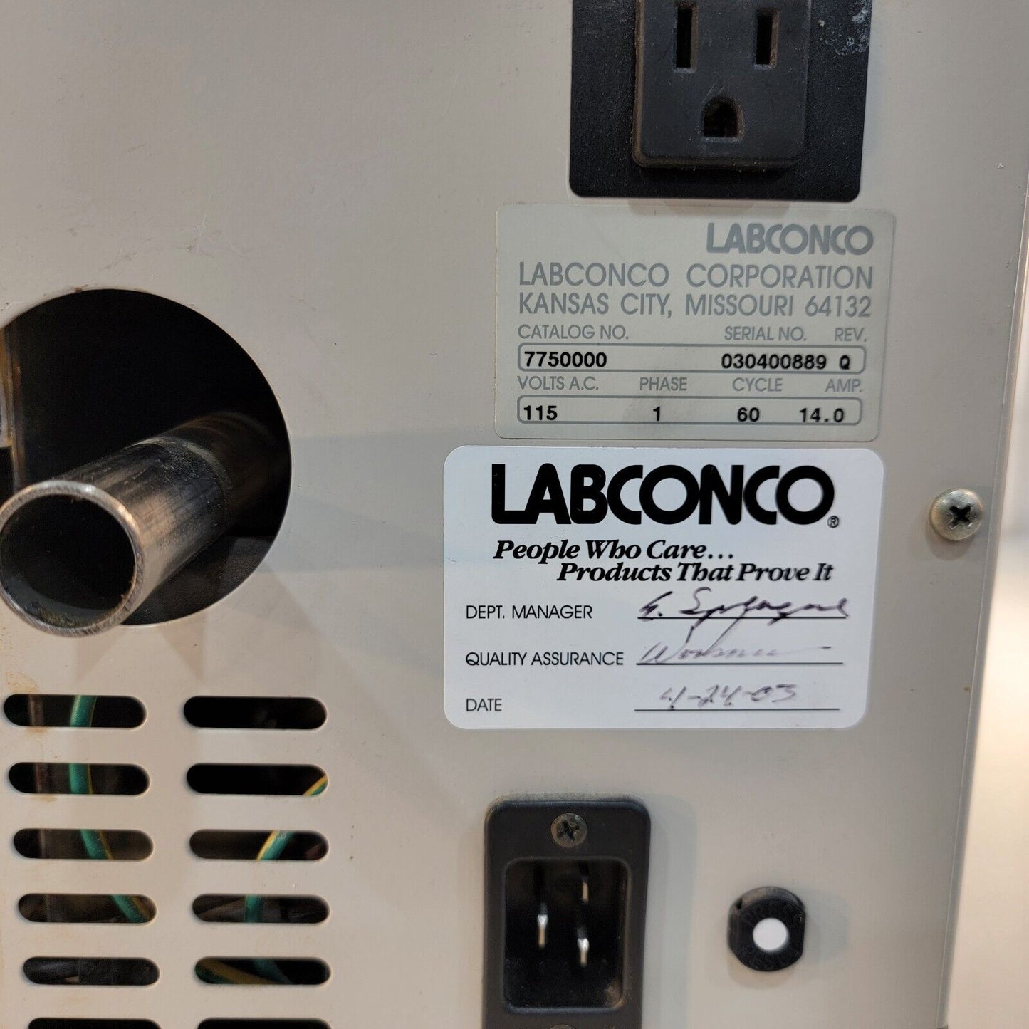 Labconco FreeZone 4.5 Benchtop Freeze Dryer 77500-00 Freeze Dry System 115v