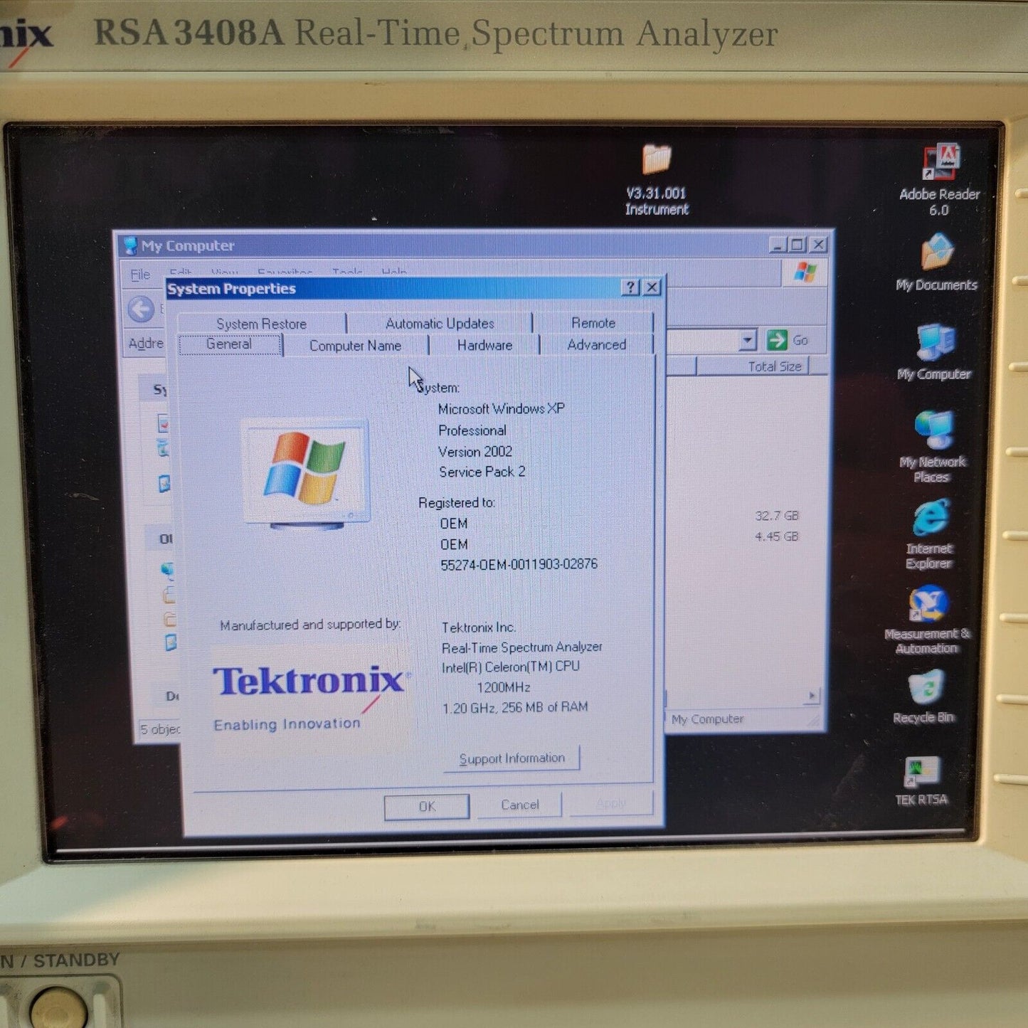 Tektronix RSA3408A Real-Time Spectrum Analyzer DC-8GHz Tested Works